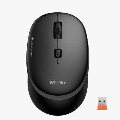 Мышь Meetion R571 Black, Wireless, Оптическая, 1600DPI, 4 Button, 1xAA, USB, 2.4 GHz