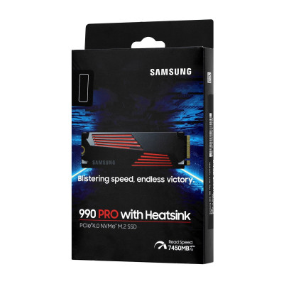 Твердотельный накопитель 1Tb SSD Samsung 990 PRO, M.2 PCIe4.0 NVMe1.3, TBW 600, R7450MB/s W6900MB/s