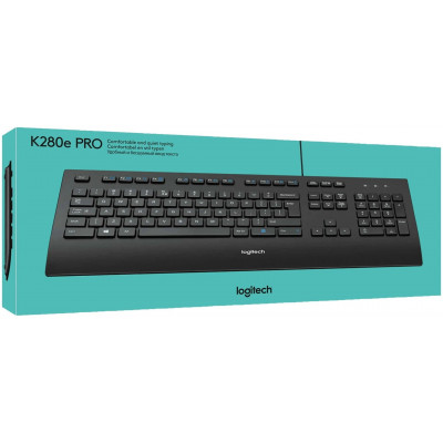 Клавиатура Logitech K280E Pro, 103 keys, EN/RU, 1,7 m, USB, Черный Клавиатура Logitech K280E Pro, 103 keys, EN/RU, 1,7 m, USB, Черный
