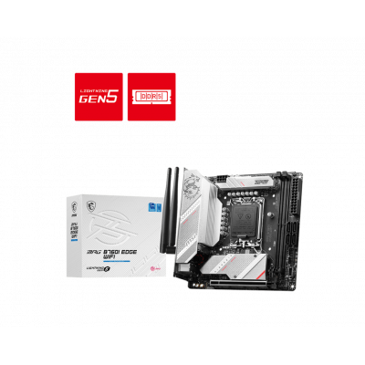 Материнская плата MSI MPG B760I EDGE WIFI LGA1700 2xDDR5 4xSATA3 2xM.2 HDMI DP M-ITX Материнская плата MSI MPG B760I EDGE WIFI LGA1700 2xDDR5 4xSATA3 2xM.2 HDMI DP M-ITX