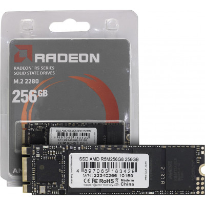 Твердотельный накопитель  256GB SSD AMD RADEON R5 M.2 2280 SATAIII R550MB/s W469MB/s R5M256G8