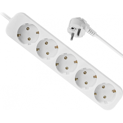 Удлинитель с заземлением Defender E518 1.8 м, 5 розеток, белый Удлинитель с заземлением Defender E518 1.8 м, 5 розеток, белый