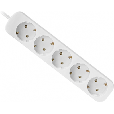 Удлинитель с заземлением Defender E518 1.8 м, 5 розеток, белый Удлинитель с заземлением Defender E518 1.8 м, 5 розеток, белый