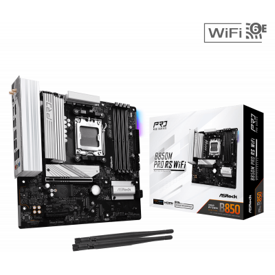 Материнская плата ASRock B850M PRO RS WIFI AM5 4xDDR5 4xSATA 3xM.2 17xUSB 1xHDMI 1xDP WiFi6E mATX