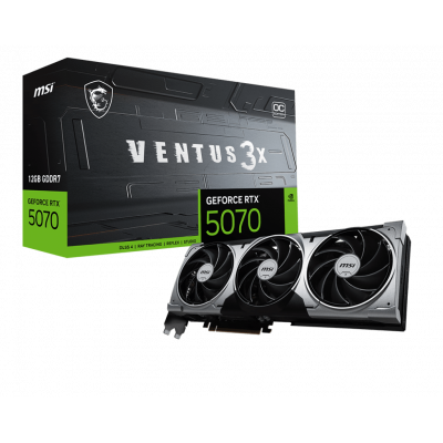 Видеокарта MSI GeForce RTX 5070 12G VENTUS 3X OC, 12Gb GDDR7 192-bit 1xHDMI 3xDP