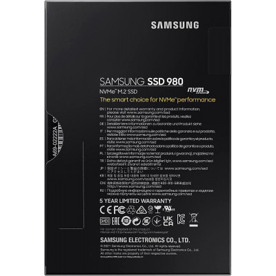 Твердотельный накопитель  250GB SSD Samsung 980 EVO M.2 Gen3x4 R2900Mb/s W1300MB/s MZ-V8V250BW