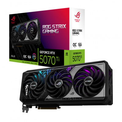 Видеокарта ASUS GeForce RTX5070Ti 16Gb, ROG-SRTIX GDDR7 2xHDMI 3xDP ROG-STRIX-RTX5070TI-O16G-GAMING