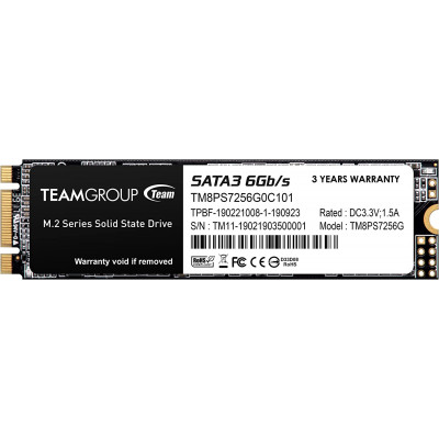 Твердотельный накопитель  256GB SSD TeamGroup MS30 M.2 SATA 2280 R500Mb/s W400MB/s TM8PS7256G0C101 Твердотельный накопитель  256GB SSD TeamGroup MS30 M.2 SATA 2280 R500Mb/s W400MB/s TM8PS7256G0C101
