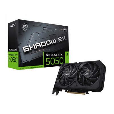 Видеокарта MSI GeForce RTX 5050 8G SHADOW 2X, 8G GDDR6 128bit 1xHDMI 3xDP G5050-8S2