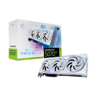 Видеокарта MSI GeForce RTX 5070 Ti 16G GAMING TRIO OC WHITE, GDDR7 256bit 1xHDMI 3xDP G507T-16GTCW