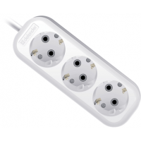 Удлинитель с заземлением Defender R330 16 А, 7 м, 3 розетки, белый
