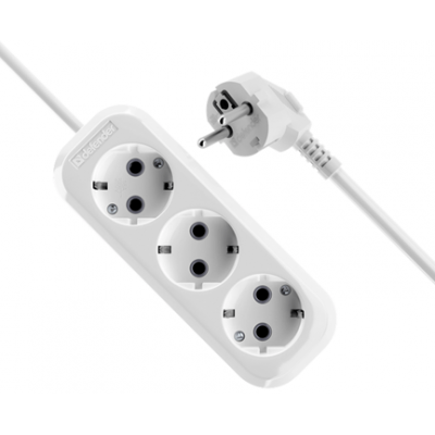 Удлинитель с заземлением Defender R330 16 А, 15 м, 3 розетки, белый Удлинитель с заземлением Defender R330 16 А, 15 м, 3 розетки, белый
