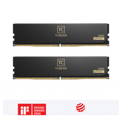 Оперативная память 32GB Kit (2x16GB) 6400MHz DDR5 TeamGroup EXPERT CL40 Black CTCED532G6400HC40BDC01