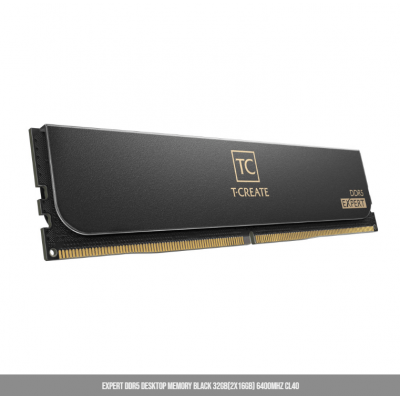 Оперативная память 32GB Kit (2x16GB) 6400MHz DDR5 TeamGroup EXPERT CL40 Black CTCED532G6400HC40BDC01