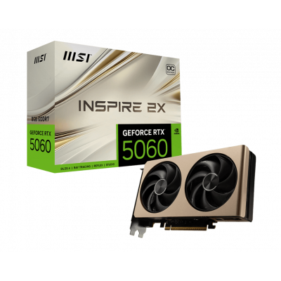 Видеокарта MSI GeForce RTX 5060 8G INSPIRE 2X OC, 8Gb GDDR7 128-bit 1xHDMI 3xDP G5060-8I2C