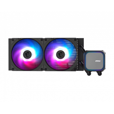 Водяное охлаждение для CPU MSI MAG CORELIQUID A13 240, 1700/1851/AM4/AM5, ARGB, Fan 2x120mm, Черный Водяное охлаждение для CPU MSI MAG CORELIQUID A13 240, 1700/1851/AM4/AM5, ARGB, Fan 2x120mm, Черный