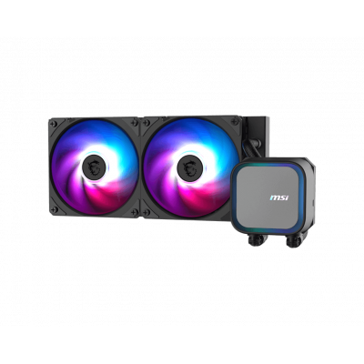 Водяное охлаждение для CPU MSI MAG CORELIQUID A13 240, 1700/1851/AM4/AM5, ARGB, Fan 2x120mm, Черный Водяное охлаждение для CPU MSI MAG CORELIQUID A13 240, 1700/1851/AM4/AM5, ARGB, Fan 2x120mm, Черный