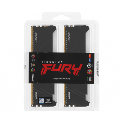Оперативная память 32GB Kit (2x16Gb) DDR4 3200MHz Kingston FURY Beast RGB CL16 KF432C16BB12AK2/32WP Оперативная память 32GB Kit (2x16Gb) DDR4 3200MHz Kingston FURY Beast RGB CL16 KF432C16BB12AK2/32WP