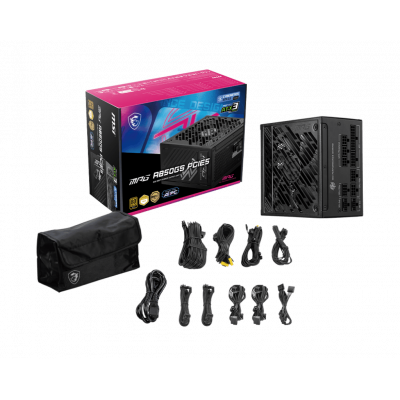 Блок питания MSI MPG A1000GS PCIE5 II, 1000W, 80+ GOLD, Full Modular, MPG A1000GS PCIE5 II