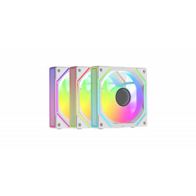 Вентилятор для корпуса Ocypus Gamma F12 UNI WH ARGB REVERSE BLADE 3-IN-1 3x(123x120x25mm) Белый