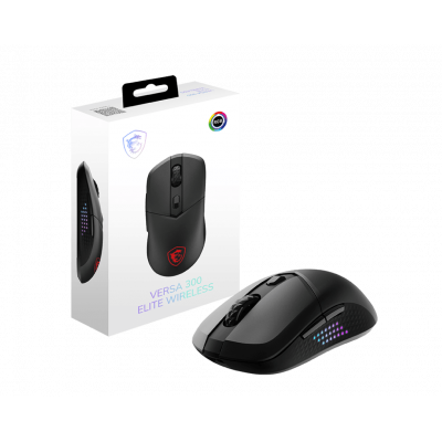 Мышь MSI VERSA 300 ELITE WIRELESS /RGB /2.4 GHz W /Bluetooth 5.3 /USB 2.0 /6 кн. /65 гр. /Черный