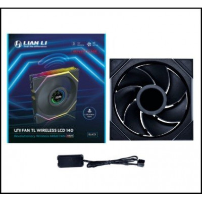Вентилятор для корпуса Lian Li UNI FAN TL WIRELESS LCD 140 REVERSE BLADE Black G99.14RTLLCD1W1B.00