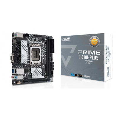 Материнская плата ASUS PRIME H610I-PLUS-CSM, LGA1700 H610 2xDDR5 4xSATA3 1xM2 D-Sub HDMI DP mITX
