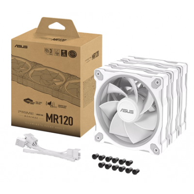 Вентилятор для корпуса ASUS PRIME MR120 FAN ARGB REVERSE WHITE 3IN1 120x120x28 MR120-1R/WH/3 IN 1//