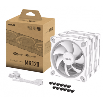 Вентилятор для корпуса ASUS PRIME MR120 FAN ARGB WHITE 3IN1 120x120x28 MR120-1/WH/3 IN 1//