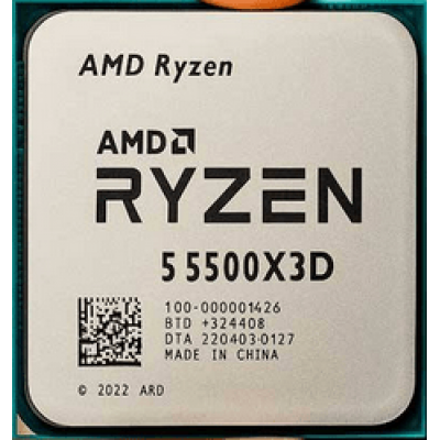 Процессор AMD Ryzen 5 5500X3D 3ГГц (4 ГГц Turbo) AM4 7nm, 6/12, L2 3Mb, L3 96Mb, 105W, OEM