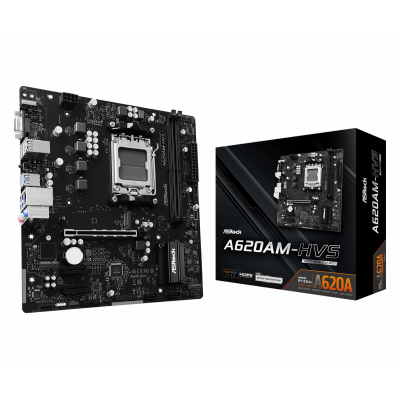 Материнская плата ASRock A620AM-HVS AM5 2xDDR5 2xSATA3 RAID 2xM.2 D-Sub HDMI mATX