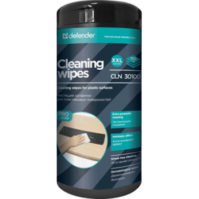 Универсальные чистящие салфетки для поверхностей Defender CLN 30100 Pro, в тубе 110шт Универсальные чистящие салфетки для поверхностей Defender CLN 30100 Pro, в тубе 110шт