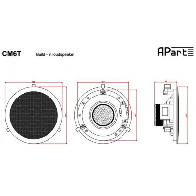Потолочный громкоговоритель Biamp CM6T, 6W(100V), 60W(16Om), 6,5