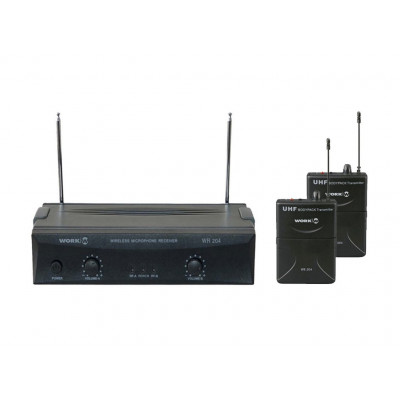 Комплект беспроводных петличных микрофонов WORK WRD 204/2, 4 канала VHF