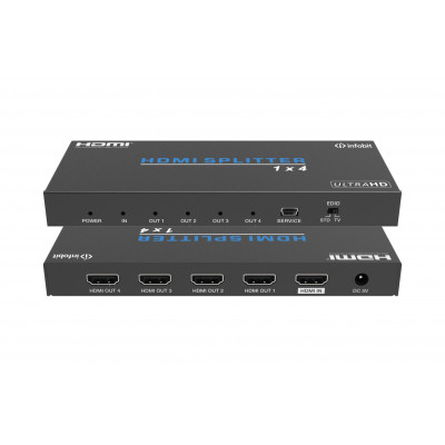 Сплиттер Infobit iSwitch 104 4K60 18Gbps 1x4 HDMI splitter, smart EDID