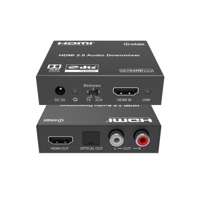 Де-ембеддер аудио из HDMI Infobit iTrans AD02  4K60 18Gbps HDMI Audio De-embedder/ Extractor