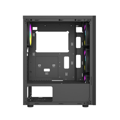Корпус Wintek Magic L204-B-M TG, ATX/Micro ATX, USB1*3.0/1*2.0, 0.45mm, 4*12cm FRGB fan, чёрный