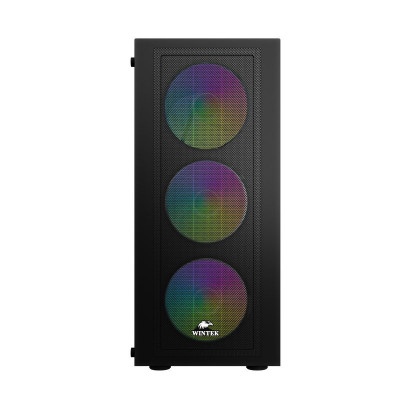Корпус Wintek Magic L204-B-M TG, ATX/Micro ATX, USB1*3.0/1*2.0, 0.45mm, 4*12cm FRGB fan, чёрный