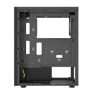 Корпус Wintek Magic L204-B-M TG, ATX/Micro ATX, USB1*3.0/1*2.0, 0.45mm, 4*12cm FRGB fan, чёрный