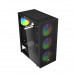 Корпус Wintek Magic L204-B-M TG, ATX/Micro ATX, USB1*3.0/1*2.0, 0.45mm, 4*12cm FRGB fan, чёрный