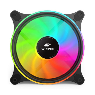 Вентилятор для корпуса Wintek 1300-B-12, 12 см, 4 pin MOLEX, fRGB