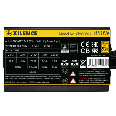 Блок питания Xilence Gaming Gold series XN340 850W [XP850R12], 80+ Gold