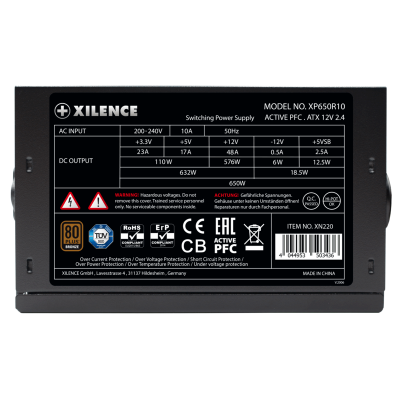 Блок питания Xilence Gaming series XN220 650W [XP650R10], 80+ Bronze