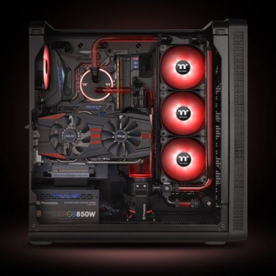 Вентилятор для корпуса Thermaltake Pure A12 LED/Fan/Hub 9 LED/LED Red, CL-F109-PL12RE-A