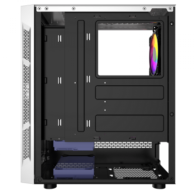 Корпус Wintek Light JX188-7-W TG, ATX/Micro ATX, USB 1*3.0/2*2.0, HD-Audio+Mic, 0,5 mm, 1*12cm fRGB, белый