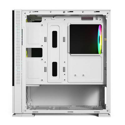 Корпус Wintek Shadow 701-W TG, Micro ATX, USB 1*3.0/1*2.0, HD-Audio+Mic, 2*14cm+1*12cm ARGB fan (без контроллера), белый
