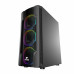 Корпус Wintek Star JX188-2 TG, ITX/ATX, USB 1*3.0/2*2.0, HD-Audio+Mic, 0,5mm, 4*ARGB fan (контроллер + пульт д/у в комплекте), чёрный