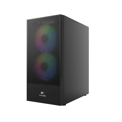 Корпус Wintek Shadow PRO 801 B-M TG, ATX, USB 1*3.0/2*2.0, HD-Audio+Mic, 2*14cm+1*12cm ARGB fan (без контроллера), чёрный