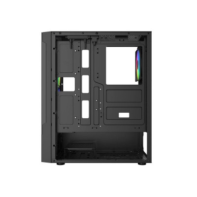 Корпус Wintek Shadow PRO 801 B-M TG, ATX, USB 1*3.0/2*2.0, HD-Audio+Mic, 2*14cm+1*12cm ARGB fan (без контроллера), чёрный