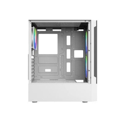 Корпус Wintek Shadow PRO 801 W-M TG, ATX, USB 1*3.0/2*2.0, HD-Audio+Mic, 2*14cm+1*12cm ARGB fan (без контроллера), белый